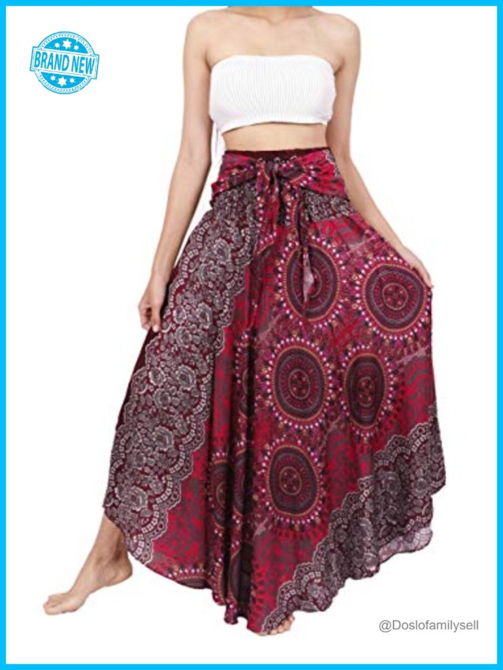 Boho Maxi Skirt 100% Rayon Floral Gypsy Hippie Long Festival